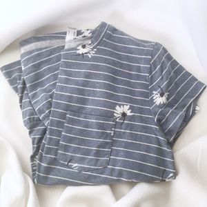 Floral Striped Peplum Top